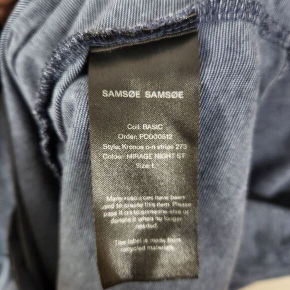 Samsoe Samsoe Kronos Stripe Organic Cotton Short Sleeve Tee Large - Picture 6 of 6